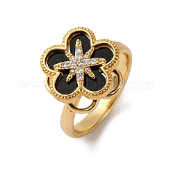 Brass Micro Pave Cubic Zirconia Rotating Finger Rings&nbsp;RJEW-S636-03G