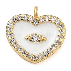 Rack Plating Brass Micro Pave Clear Cubic Zirconia with Enamel Charms&nbsp;KK-G515-12A