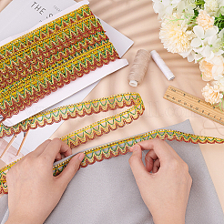 15 Yards Wave Edge Polyester Lace Ribbon&nbsp;OCOR-WH0047-93A