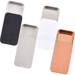 4Pcs 4 Colors Tinplate Storage Boxs with Slider Lids&nbsp;CON-CN0001-13