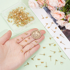 100Pcs 304 Stainless Steel Ball Stud Earring Findings&nbsp;STAS-SP0001-55G