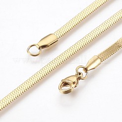 Ion Plating(IP) 304 Stainless Steel Herringbone Chain Bracelets&nbsp;BJEW-P236-15G