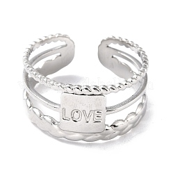 Non-Tarnish 304 Stainless Steel Finger Rings&nbsp;RJEW-L102-37P