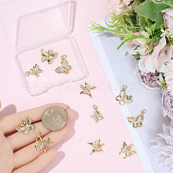 12Pcs Brass Micro Pave Clear Cubic Zirconia Pendants&nbsp;KK-BBC0023-92G