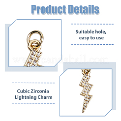 12Pcs 2 Colors Brass Micro Pave Cubic Zirconia Pendants&nbsp;ZIRC-HS0001-22