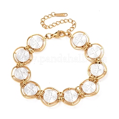 304 Stainless Steel Enamel Link Chain Bracelets for Women&nbsp;BJEW-T027-04D-G