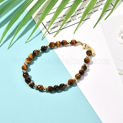 Natural Tiger Eye Beaded Bracelets Set&nbsp;BJEW-JB07023