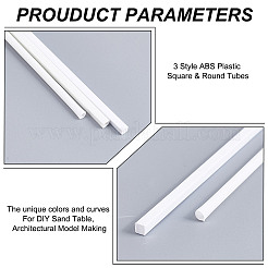 60Pcs 3 Style ABS Plastic Square & Round Tubes&nbsp;DIY-OC0011-73