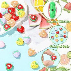 30Pcs 6 Styles Heart Print Opaque Acrylic Beads&nbsp;FIND-CJ0004-62