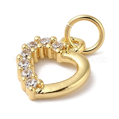 Rack Plating Brass & Clear Cubic Zirconia Pendants&nbsp;KK-L216-013G