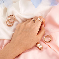 6Pcs 6 Size 201 Stainless Steel Grooved Finger Ring Settings&nbsp;FIND-YS0001-11