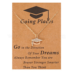 Graduation Theme Alloy Crystal Rhinestone Pendant Necklaces&nbsp;FS-WG07ADB-01