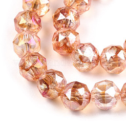 Transparent Electroplate Glass Beads Strands&nbsp;EGLA-N006-077H