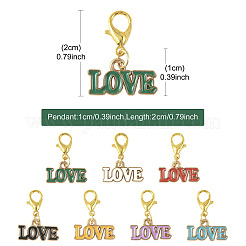 8Pcs 8 Colors Alloy Enamel Pendant Decorations&nbsp;HJEW-FS00084