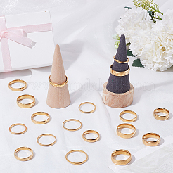 18Pcs 18 Styles 201 Stainless Steel Finger Rings&nbsp;RJEW-SC0001-37G