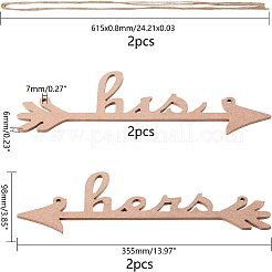 His and Hers Arrow Chair Signs Banner&nbsp;DIY-WH0157-34