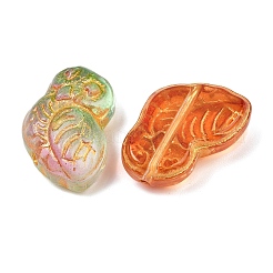 Baking Paint and Golden Metal Enlaced Glass Beads&nbsp;DGLA-T004-21M
