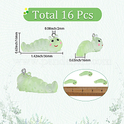 16Pcs Transparent Resin Pendants&nbsp;RESI-SP0001-63