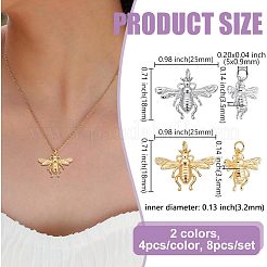 8Pcs 2 Colors Rack Plating Brass Pendants&nbsp;KK-GO0002-33