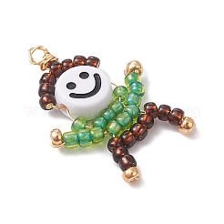 Glass Seed Beaded Human Charms&nbsp;PALLOY-MZ00970