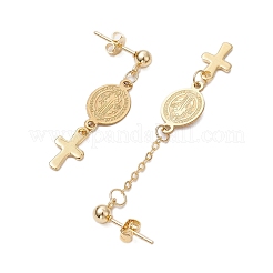 Brass Cable Chains Long Dangle Stud Earrings for Women&nbsp;EJEW-JE06224