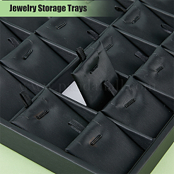 24-Slot Rectangle PU Leather Pendant Display Holder&nbsp;ODIS-WH0043-66