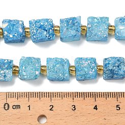 Electroplated Natural Druzy Agate Beads Strands&nbsp;G-G289-01G