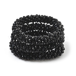 Faceted Opaque Glass Beads Stretch Bracelets&nbsp;BJEW-S144-002E-01