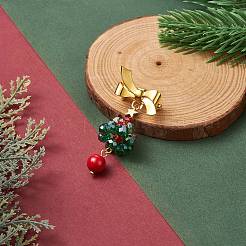 Christmas Theme Glass Beaded Tree Brooch&nbsp;JEWB-TA00010