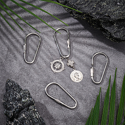 4Pcs 304 Stainless Steel Screw Carabiner Lock Charms&nbsp;STAS-UN0064-01