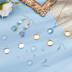 DIY Blank Dome Brass & Iron Earring & Necklace Making Kits&nbsp;DIY-HS0001-05A
