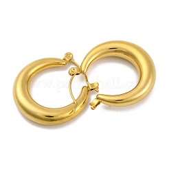 Moon Ion Plating(IP) 304 Stainless Steel Hoop Earrings&nbsp;EJEW-H013-10G