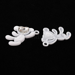 Spray Painted Alloy Rhinestone Pendants&nbsp;LS-PALLOY-Q433-033J-RS