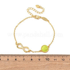 Sports Brass Micro Pave Cubic Zirconia Infinity Link Bracelets&nbsp;BJEW-D386-01A-G