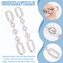 2Pcs 304 Stainless Steel Oval Link Bag Extender Chains&nbsp;AJEW-UN0001-74