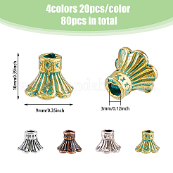 80Pcs 4 Colors Alloy Flower Bead Caps&nbsp;FIND-DC0003-87