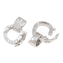 Brass Micro Pave Clear Cubic Zirconia Twister Clasp&nbsp;CU-CBA7BFE-04P