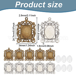 DIY Blank Rectangle Pendant Making Kit&nbsp;DIY-GO0001-70