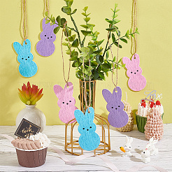 3 Bags 3 Colors Easter Theme Wooden Pendant Decorations&nbsp;HJEW-OC0001-32