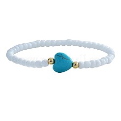 Bohemian White Glass Seed Beaded Bracelets&nbsp;ME2104-2