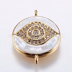 Brass Micro Pave Cubic Zirconia Links&nbsp;ZIRC-F077-11