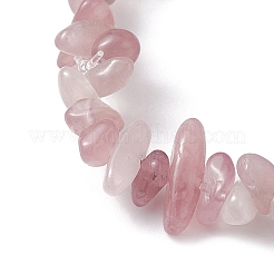Natural Rose Quartz Chips Beaded Stretch Bracelets for Women&nbsp;BJEW-JB10046-15