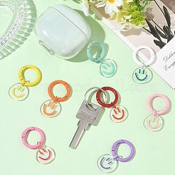 8Pcs 8 Styles Transparent Printed Acrylic Pendant Decorations&nbsp;HJEW-YW00555