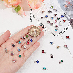 48Pcs 12 Colors Glass Rhinestone Charms&nbsp;RB-BBC0001-01