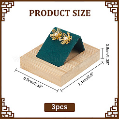 3Pcs 1-Slot Rectangle Wood Earring Display Stands&nbsp;EDIS-DR0001-06