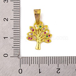 Brass Micro Pave Cubic Zirconia Pendants&nbsp;KK-E108-37G-01