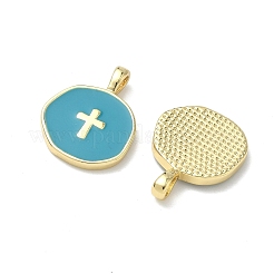 Brass Enamel Pendants&nbsp;KK-G417-01LG-09