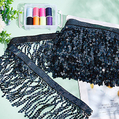 10 Yards Polyester Tassel Lace Ribbon&nbsp;DIY-WH0430-569D
