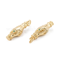 Brass Micro Pave Cubic Zirconia Pendant&nbsp;ZIRC-P089-10G