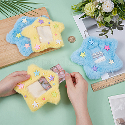 4Pcs 2 Styles Star Plush Photocard Holder with Plastic Ball Chain&nbsp;HJEW-FG0001-22